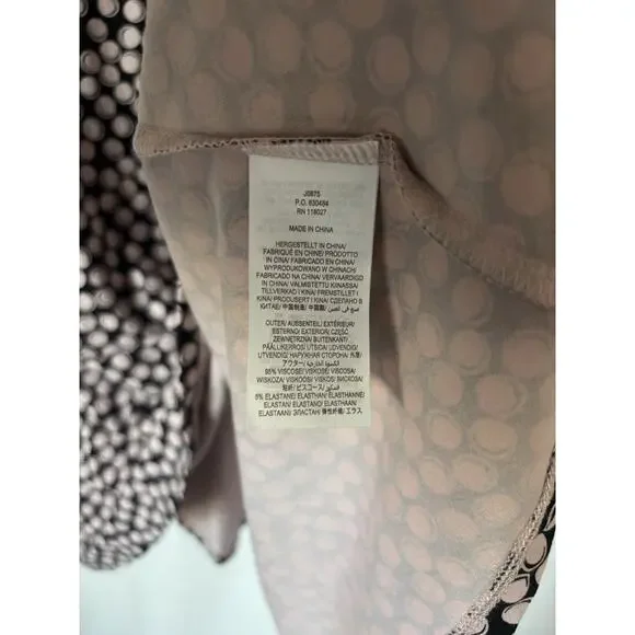 Boden Dress 14 Knee Polka Dot Black Pink Stretch Fit Flare New - Picture 6 of 13